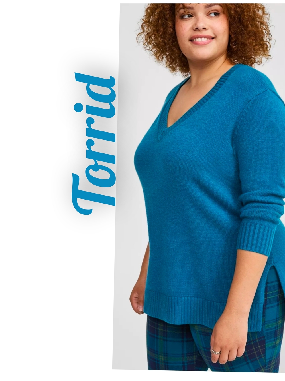 Torrid Teal V-Neck Sweater - Women's